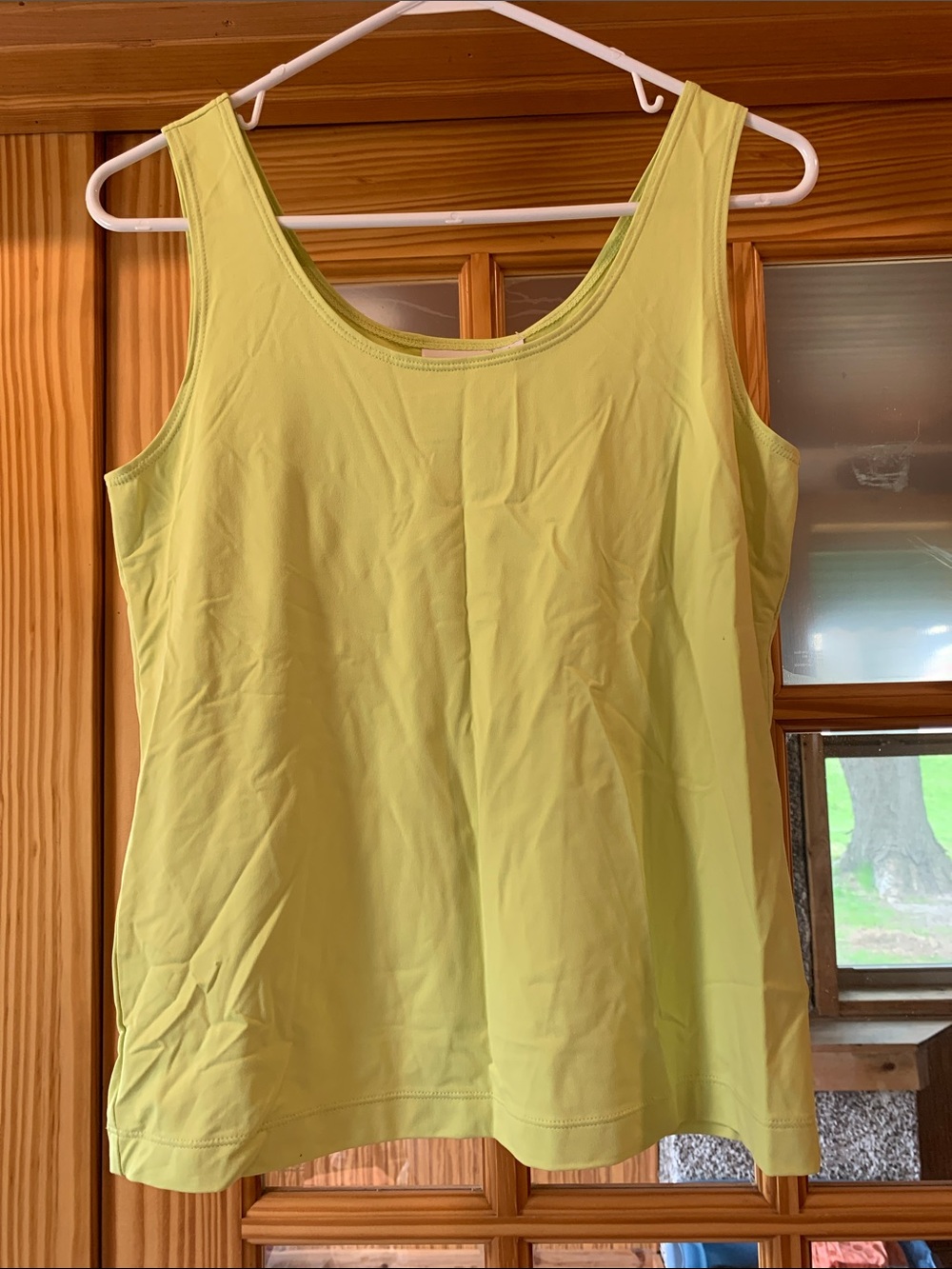 Women's Chico's Light Green Regular Fit Basic Sleeveless Tank Top Shirt Size 1 M